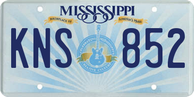 MS license plate KNS852