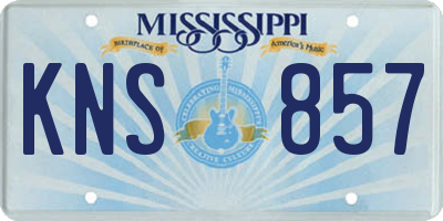 MS license plate KNS857