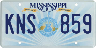 MS license plate KNS859