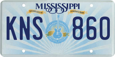MS license plate KNS860