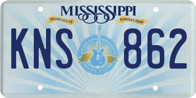 MS license plate KNS862