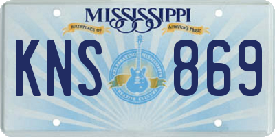 MS license plate KNS869