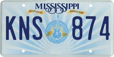 MS license plate KNS874