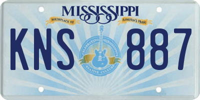 MS license plate KNS887