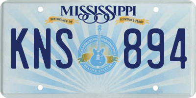 MS license plate KNS894