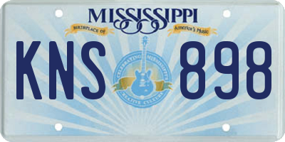 MS license plate KNS898