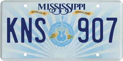 MS license plate KNS907