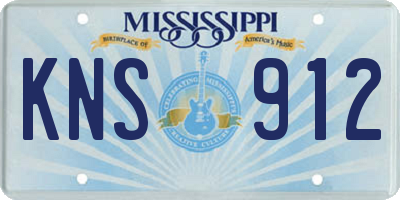 MS license plate KNS912