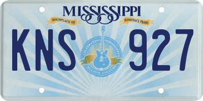 MS license plate KNS927