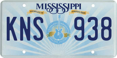 MS license plate KNS938