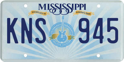 MS license plate KNS945