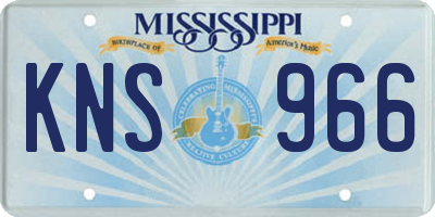 MS license plate KNS966