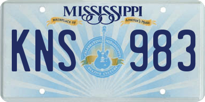 MS license plate KNS983
