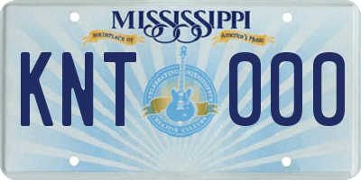 MS license plate KNT000