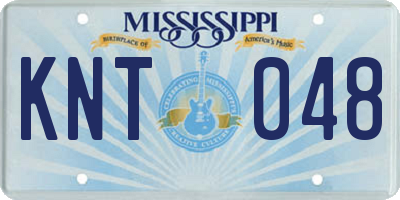 MS license plate KNT048