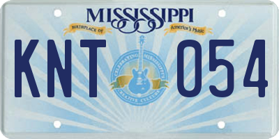 MS license plate KNT054
