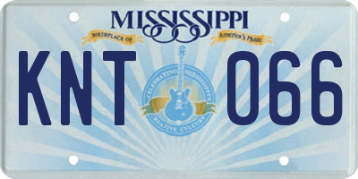 MS license plate KNT066