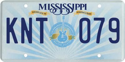 MS license plate KNT079