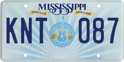 MS license plate KNT087