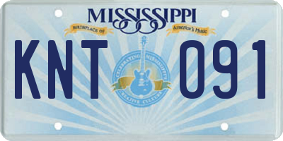 MS license plate KNT091