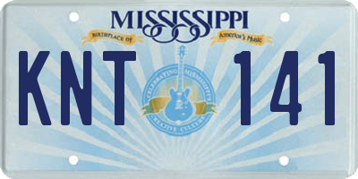 MS license plate KNT141