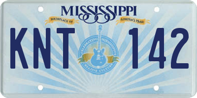 MS license plate KNT142