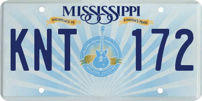 MS license plate KNT172