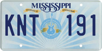 MS license plate KNT191