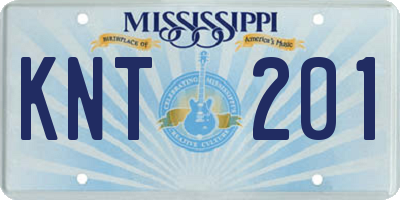 MS license plate KNT201