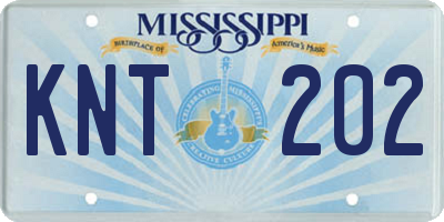 MS license plate KNT202