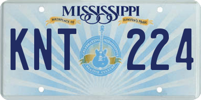 MS license plate KNT224