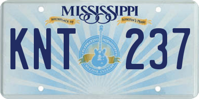 MS license plate KNT237