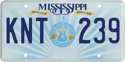 MS license plate KNT239