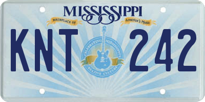 MS license plate KNT242
