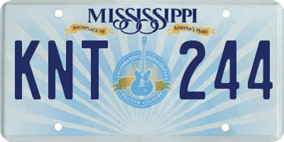 MS license plate KNT244