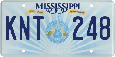 MS license plate KNT248
