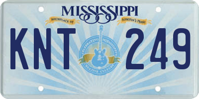 MS license plate KNT249