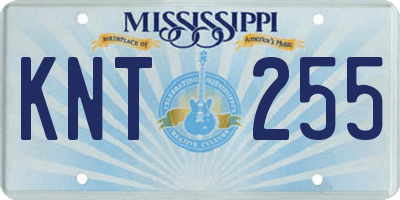 MS license plate KNT255
