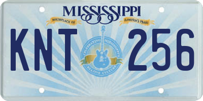 MS license plate KNT256