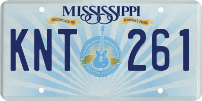 MS license plate KNT261