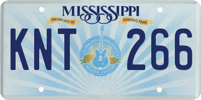 MS license plate KNT266