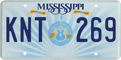 MS license plate KNT269