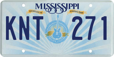MS license plate KNT271