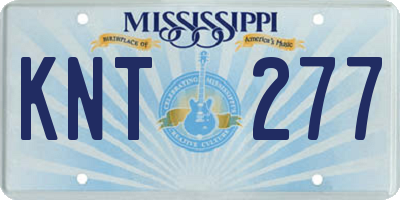 MS license plate KNT277