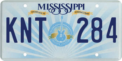 MS license plate KNT284