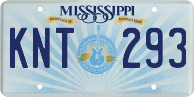 MS license plate KNT293