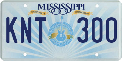 MS license plate KNT300
