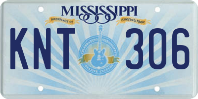 MS license plate KNT306
