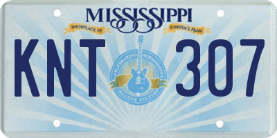 MS license plate KNT307