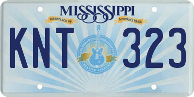 MS license plate KNT323